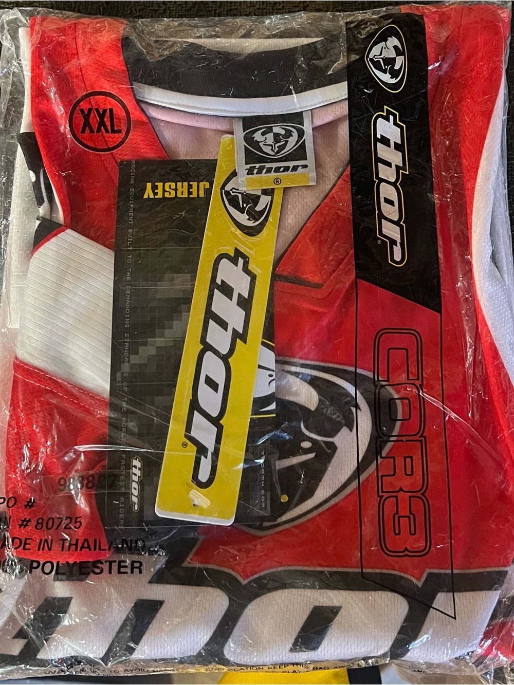 thor Red and White Motocross Jersey with Bold Logo